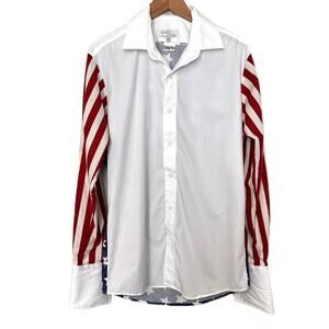 Ike Evening by Ike Behar Tacky Tux American Flag French Cuff Dress Shirt